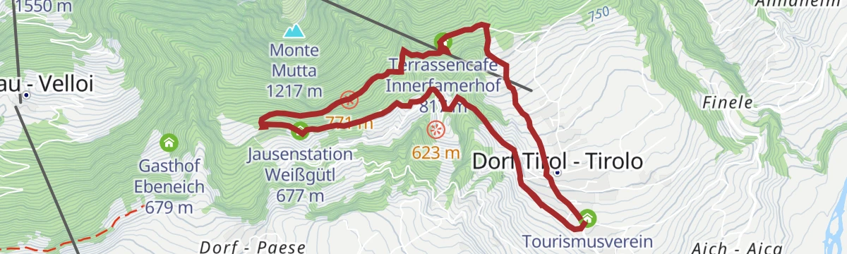 Route map: Escursione sul Sentiero Herrschaftsweg